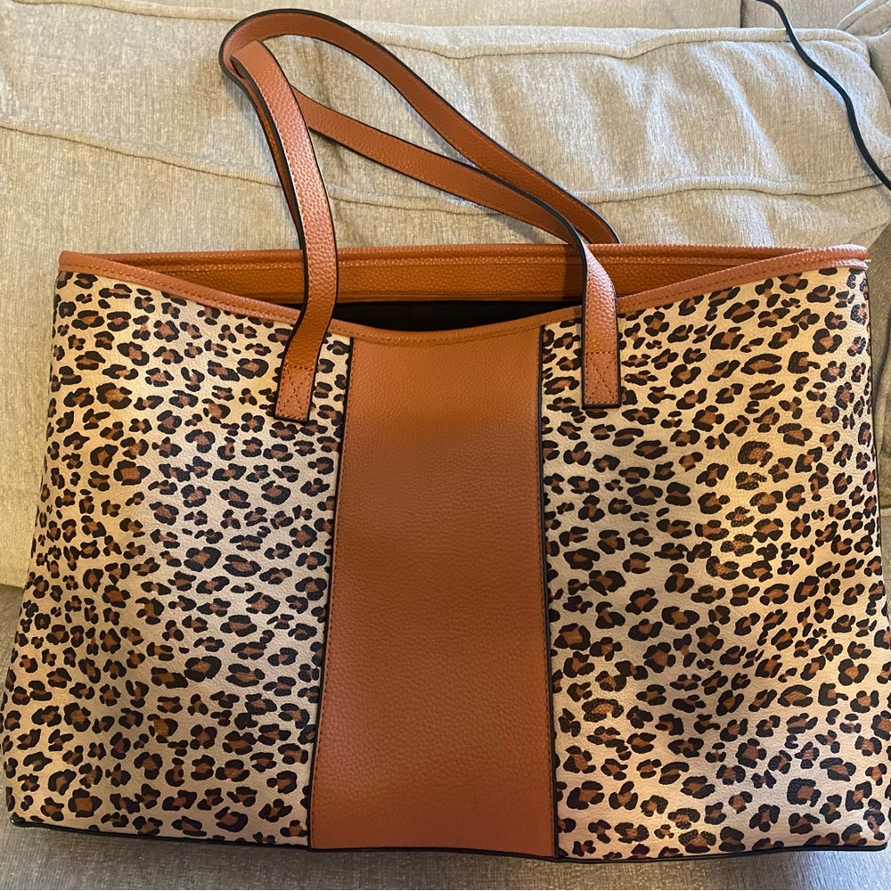 Pink Lily Animal Print Tote